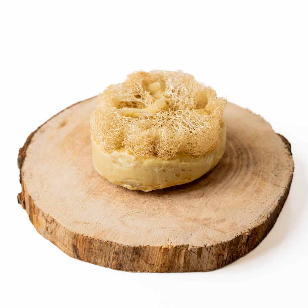 Aleppo Loofah Soap – Natural Olive & Laurel Oil Exfoliating Bar - صابونة حلب