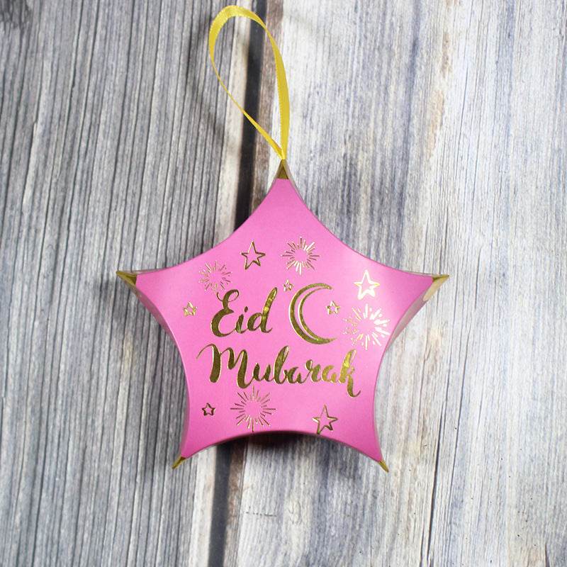 Hot Stamping Pentagram Shape Ramadan Eid Mubarak Gift Box