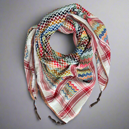 Vibrant Pure White Kufiya (Keffiyeh) | Made in Jordan