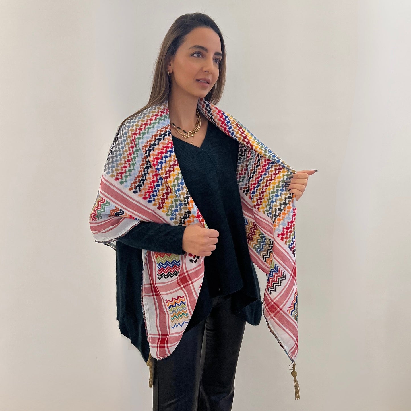 Vibrant Pure White Kufiya (Keffiyeh) | Made in Jordan