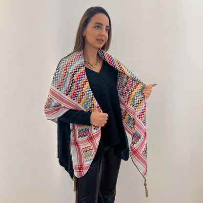 Vibrant Pure White Kufiya (Keffiyeh) | Made in Jordan