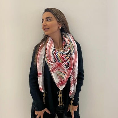 Vibrant Pure White Kufiya (Keffiyeh) | Made in Jordan