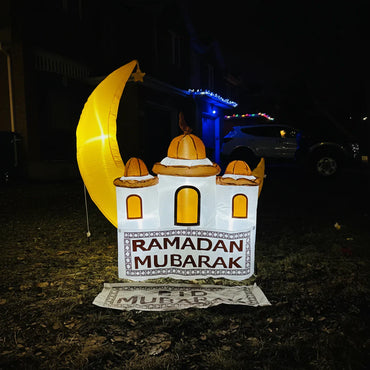 Crescent and Mosque Inflatable - Two Signs for Ramadan and Eid