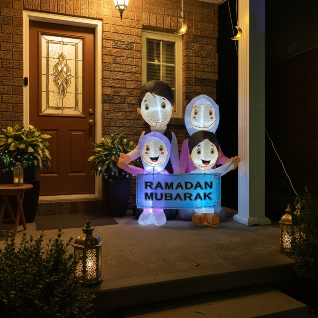 Muslim Family Inflatable - Two Signs for Ramadan and Eid