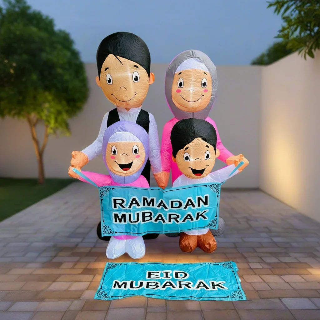 Muslim Family Inflatable - Two Signs for Ramadan and Eid
