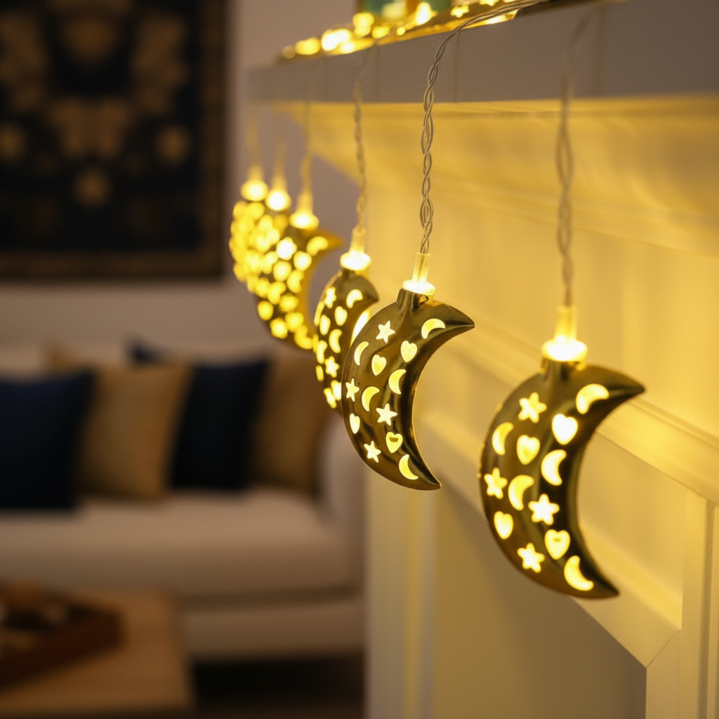 Crescent String Metal Crescent Lights String – Red Sea Treasures