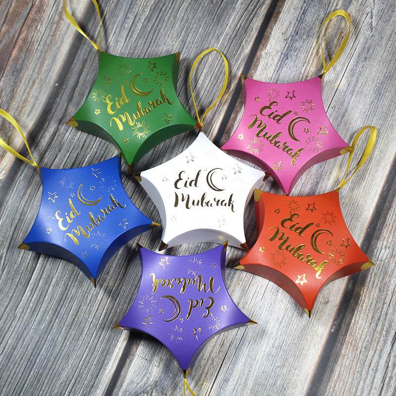 Hot Stamping Pentagram Shape Ramadan Eid Mubarak Gift Box